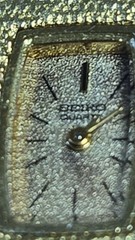 Vintage Seiko 1320-5039 Ladies Quartz Watch Gold Tone Stretch Band Untested