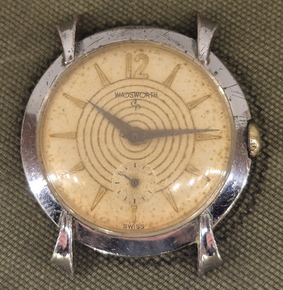 Vintage Wadsworth Wind Up/ Fancy Dial/ Runs