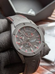 JACQUES LEMANS New OldStock Multifunction Liverpool GMT Black Red Accent RARE