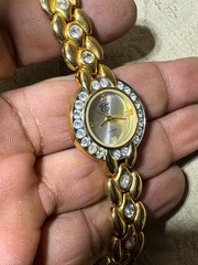 Ladies Gold Tone Elizabeth Taylor Analog Watch #1