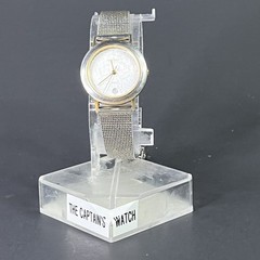 Skagen 28mm Silver Case Silver Dial Gold Hands Dot Indices SS Mesh Band, 7.25″