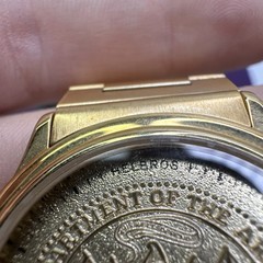 Mens Army Gold Tone Watch Department of the Army United States Needs Battery
