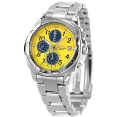 Seiko Chronograph SND409 Quartz Yellow Dial 38mm Watch