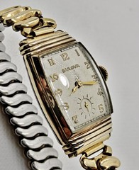 Vintage 1944 Bulova “Brewster” Men’s Watch 10AE Sterling Case Scissor Bracelet
