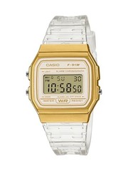 [CASIO F-91WS-7A2JF Classic Digital Watch Clear Skeleton Gold Brand New F/S