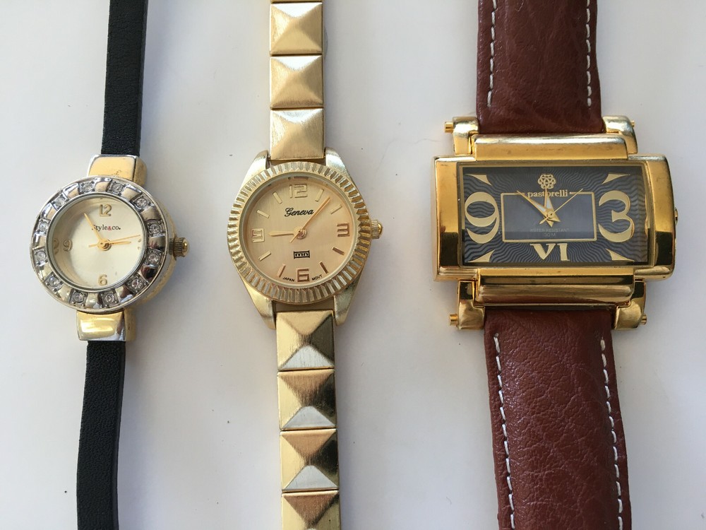 Lot of 3 women’s fashion watches – Pastorelli, Geneva, Style & Co