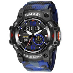 SMAEL Men’s Digital Military Watch Silicone Band LED Water Resist Wristwatch