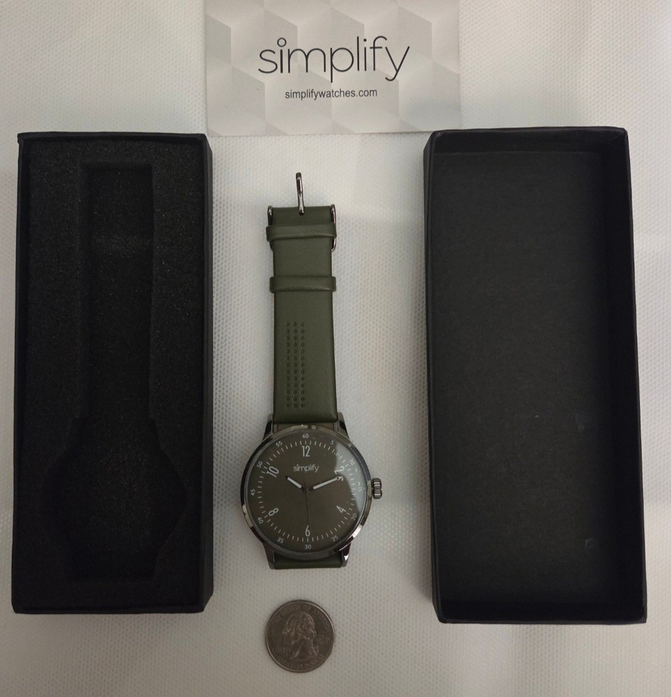 Simplify Watch 5100 Leather Band Watch Satin finished metal case Quartz movement