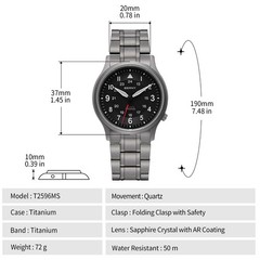 BERNY Titanium Watches for Men, Men’s Field Wrist Watch 5ATM Waterproof, Lumi…