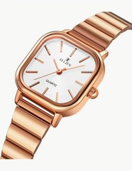 Ellzen Women’s Watch Elegant Rose Gold Tone Minimalist Dial, NIB