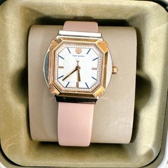 Tory Burch TBW5101 Blake Two Tone Rose Gold & Silver Pink Leather Watch