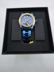 Invicta Speedway Exoprix 51032 Blue Gold Chronograph Watch 39.5mm New