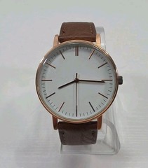Rose Gold Tone Wristwatch W/ Adjustable Brown Buckle Band New Battery