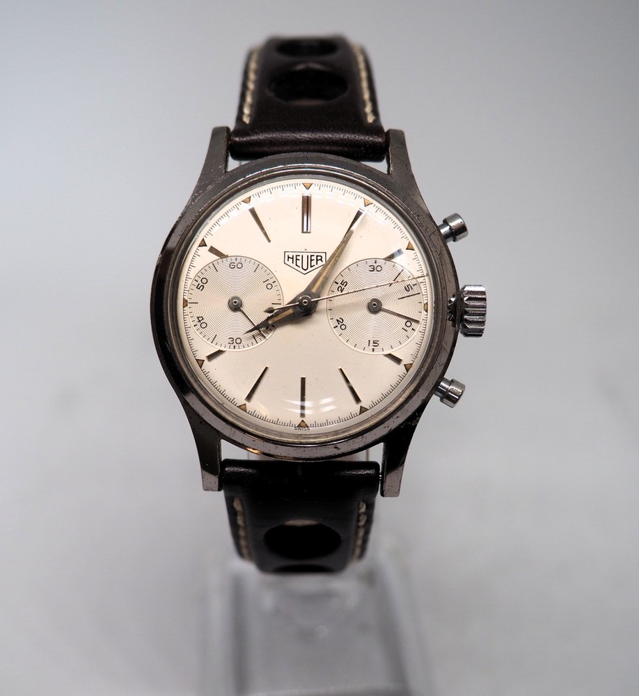 Heuer Pre Carrera 3336S “Big Eye” Sub Dial – Two-Register Manual Chrono c1950s