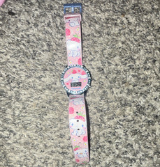 Sanrio Cinnamoroll Girls Digital Quartz Wristwatch 35mm Pink Plastic Strap
