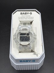 Genuine New Old Stock Casio Baby-G Shock Watch BG-169R-7BMTN Clear White Sport