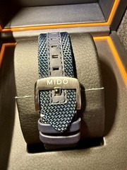 Mido Ocean Star GMT 44mm Silver Stainless Steel w Blue Strap & Horween Strap