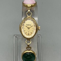 Vintage Spats Womens Watch 17mm Gold Tone Scarab Bracelet New Battery 7.5″