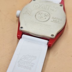 Neff Daily Blue Dial Red/White Wristwatch RN 129493 New Battery Runs Great