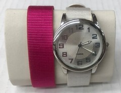Unbranded Quartz Ladies Pink White Interchangeable Band Watch Japan Movement