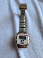 Vintage Chicago Cubs digital watch, logo on white, not working, not tested
