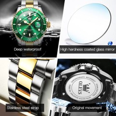 OLEVS 5885 Stainless Steel Strap Quartz Analogue Men Gents Wristwatch Waterproof