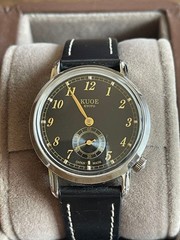KUOE Kyoto Old Smith 90-007 Automatic Watch Black Dial Cordovan Leather Box