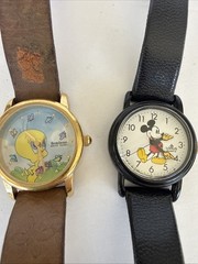 Mix Lot of 8 VTG Cartoon Character Wristwatch Untested SOLD AS IS Disney Etc