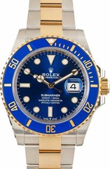 Rolex Submariner 116613LB Silver and Gold Oyster Bracelet with Blue Bezel