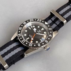38mm Tandorio Black White Japan NH34A GMT Automatic Mens Watch Ceramic bezel