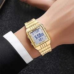 SKMEI Men Rectangle Watch Digital LED Wristwatch Steel Electronic Sport Watches