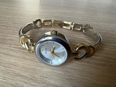 Relic Women Watch Stainless Silver Gold Steel Water Resist Battery White Quartz