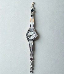 19 cm 925 silver watch with adjustment, with steel case, HANDMADE