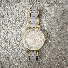 Anne Klein Quartz Women’s Dress Watch Two-Tone Gold/White Bracelet