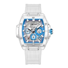 ONOLA Men Quartz Watch Multifunction Chronograph Waterproof Luminous Transparent