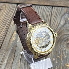 Marriage Watch – Swiss Vintage Movement 49mm, Hand Engraved Custom Gold Dial Dog