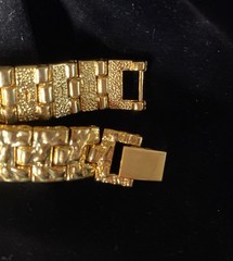 New Unused Pair Futura Men & Woman His & Hers Gold Nugget Quartz Watch Japan Mov