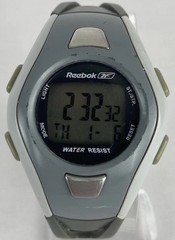 Reebok Pulse 42mm Two Tone Gray Quartz Digital Sport Watch w/Band & New Battery