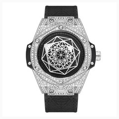 KIMSDUN Stylish Sport Watches, Geometry Polygon, Quartz Wristwatch,Leather Strap