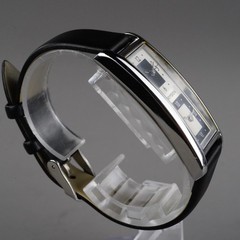 OXYGEN O2 Vintage Unisex Dual Time Wristwatch Silver 21mm New Battery New Band