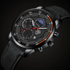 Men’s Classic Analog Quartz Watch with PU Leather Strap – Perfect Gift for Him