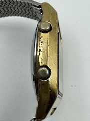 Vintage 1970s Seiko A134-5000 Gold Tone Digital Quartz LCD Alarm Watch