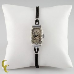 Hafis 18k White Gold Mechanical Hand-Winding Watch w/ Silk Cord Band