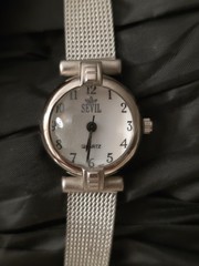 Sevil Women’s Quartz Dress Watch White Dial Arabic Numerals Silver Mesh
