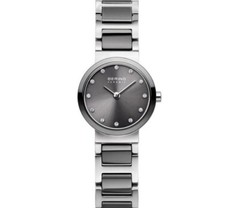 Bering Two Tone Ceramic Grey Dial Womens Watch 10725-783