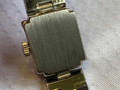 Hilton Windup Wristwatch 17 Jewels Baton Indices Clear Stones Fold Over *RUNS*