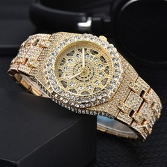 Arabic Luxury Ice out Men’s Watch Iced Hip Hop Bling King Rose Silver Cz/Diamond
