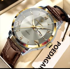 POEDAGAR Original Fashion Watch For Man Leather Date Week Quartz Men Watch…