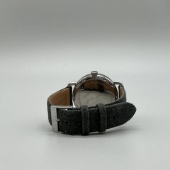 J. Brackett Ronda Mens Watch 42mm Black Dial Gray Strap Date New Battery