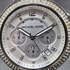 Michael Kors Parker Watch Women 39mm Silver Dial Silver Tone MK-5353 New Battery